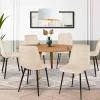 IDMarket Lot de 6 chaises en velours beige* Collection Vintage|Collection Moderne
