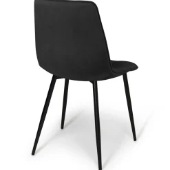 IDMarket Lot de 4 chaises en velours noir pour salle à manger* Collection Vintage|Chaises