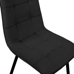 IDMarket Lot de 4 chaises en velours noir pour salle à manger* Collection Vintage|Chaises