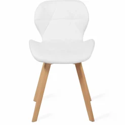 IDMarket Lot de 4 chaises matelassées blanches* Collection Moderne|Collection Scandinave