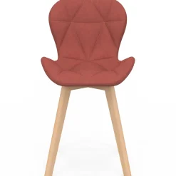 IDMarket Lot de 4 chaises matelassées gris, terracotta et beige x2* Collection Moderne|Collection Scandinave