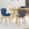 IDMarket Lot de 4 chaises matelassées en tissus mix color bleu, gris, beige et noir* Collection Moderne|Collection Scandinave