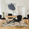 IDMarket Lot de 4 chaises matelassées noires* Collection Moderne|Collection Scandinave