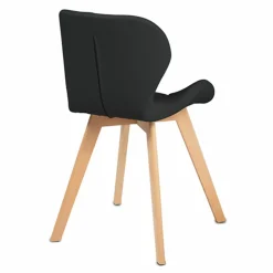 IDMarket Lot de 4 chaises matelassées noires* Collection Moderne|Collection Scandinave