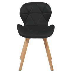 IDMarket Lot de 4 chaises matelassées noires* Collection Moderne|Collection Scandinave