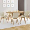 IDMarket Lot de 6 chaises modernes en tissu beige pour salle à manger assises matelassées* Collection Scandinave|Chaises