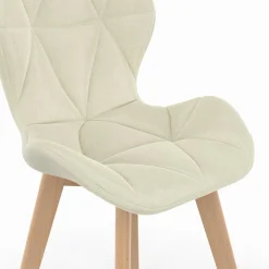 IDMarket Lot de 6 chaises modernes en tissu beige pour salle à manger assises matelassées* Collection Scandinave|Chaises
