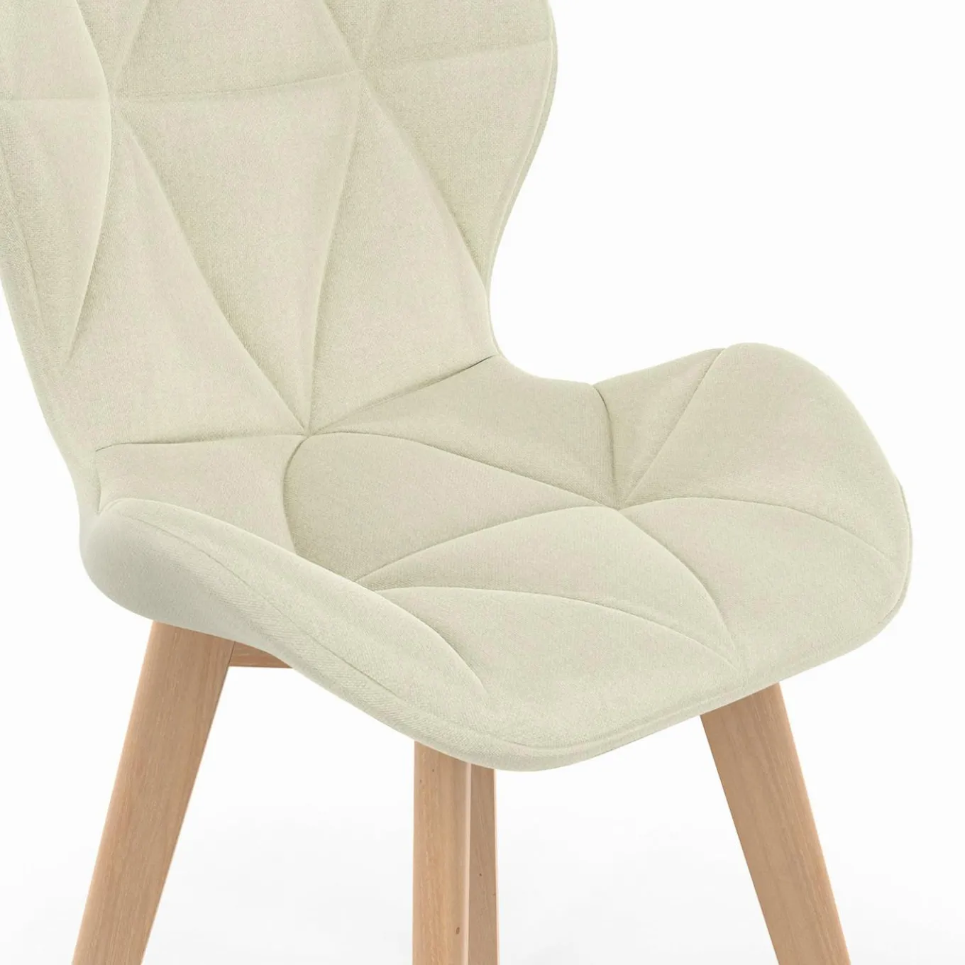 IDMarket Lot de 6 chaises modernes en tissu beige pour salle à manger assises matelassées* Collection Scandinave|Chaises