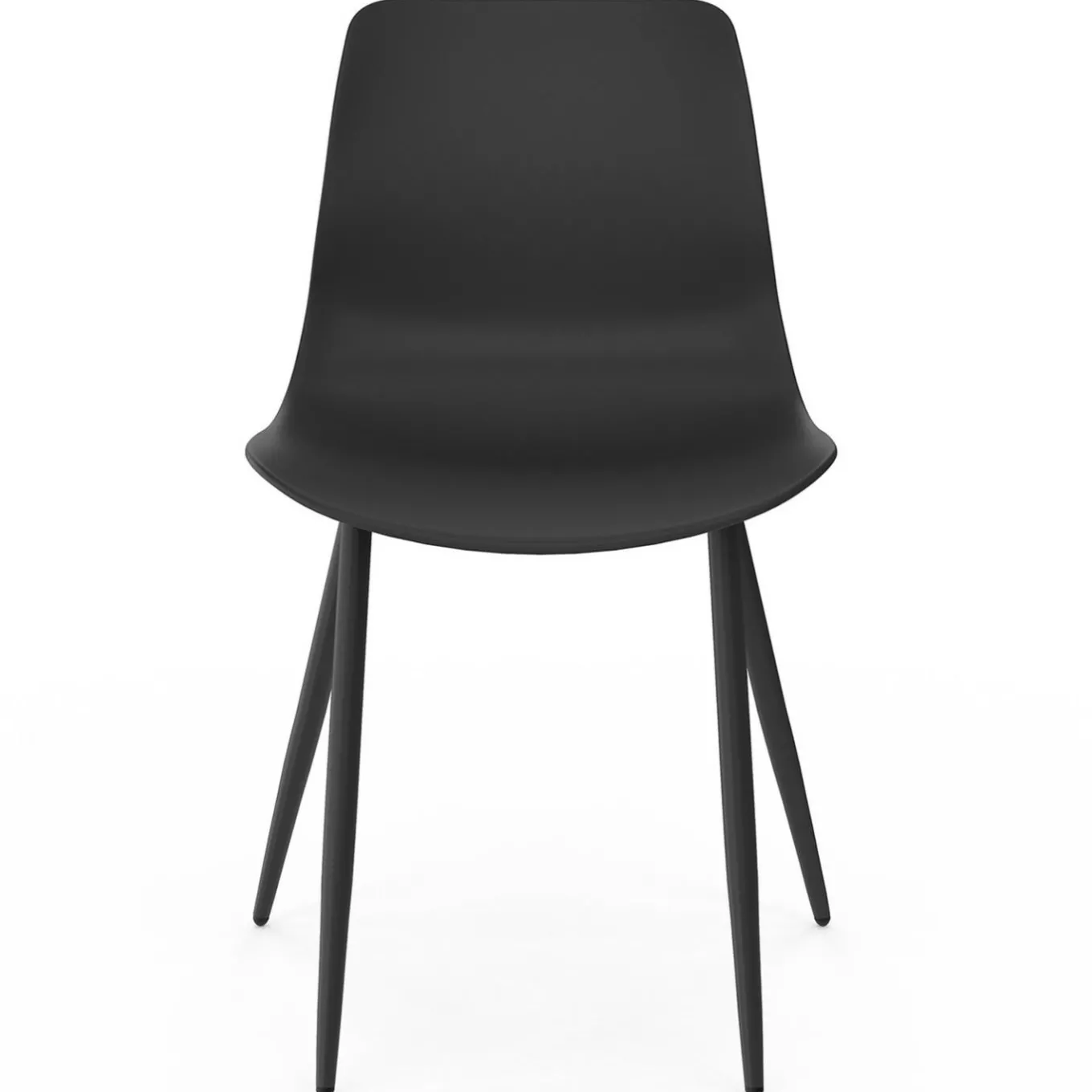 IDMarket Lot de 6 chaises noires avec pieds en métal* Chaises|Collection Moderne