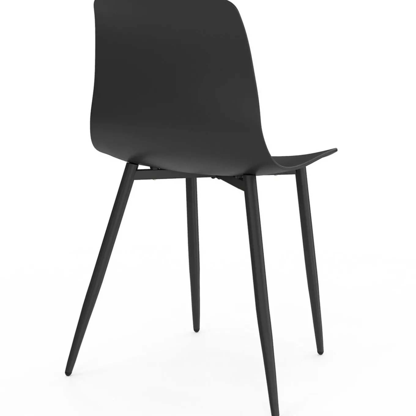 IDMarket Lot de 6 chaises noires avec pieds en métal* Chaises|Collection Moderne