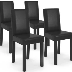 IDMarket Lot de 4 chaises noires design* Collection Contemporaine|Salle À Manger Complète