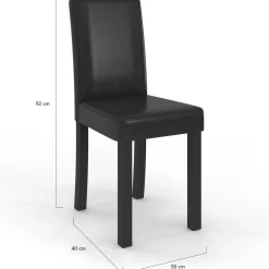 IDMarket Lot de 4 chaises noires design* Collection Contemporaine|Salle À Manger Complète