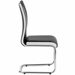 IDMarket Lot de 4 chaises noires et blanches design* Collection Contemporaine|Salle À Manger Complète