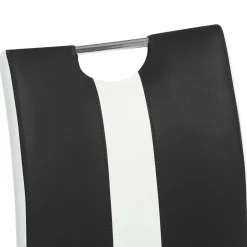 IDMarket Lot de 4 chaises noires et blanches design* Collection Contemporaine|Salle À Manger Complète