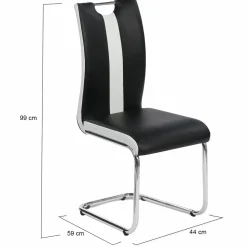 IDMarket Lot de 4 chaises noires et blanches design* Collection Contemporaine|Salle À Manger Complète