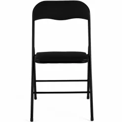 IDMarket Lot de 4 chaises noires pliantes d’intérieur* Salle À Manger Complète|Tables Et Chaises