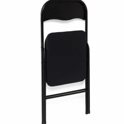 IDMarket Lot de 4 chaises noires pliantes d’intérieur* Salle À Manger Complète|Tables Et Chaises