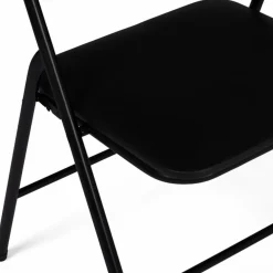 IDMarket Lot de 4 chaises noires pliantes d’intérieur* Salle À Manger Complète|Tables Et Chaises