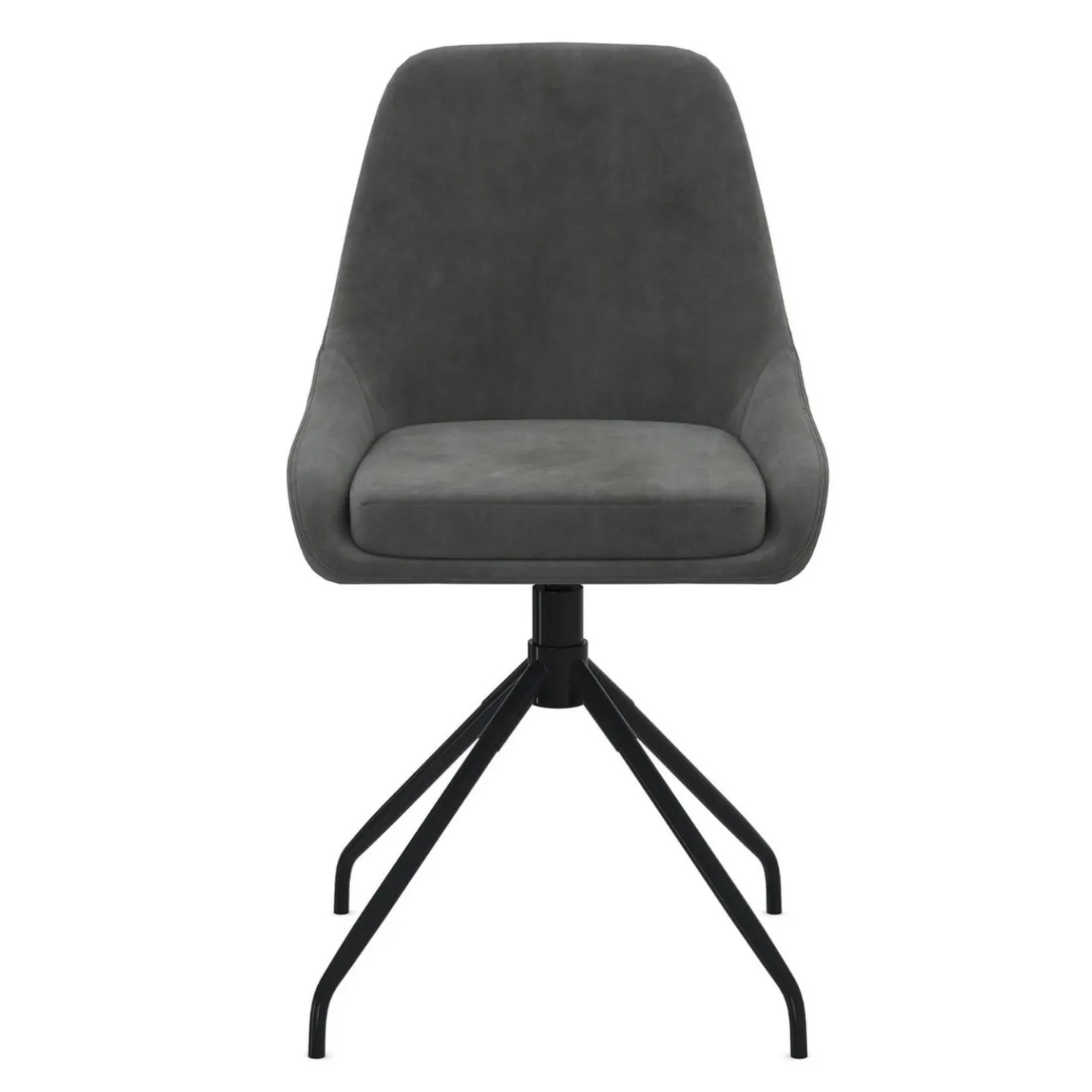 IDMarket Lot de 4 chaises pivotantes en velours gris foncé avec accoudoirs* Chaises|Tables Et Chaises