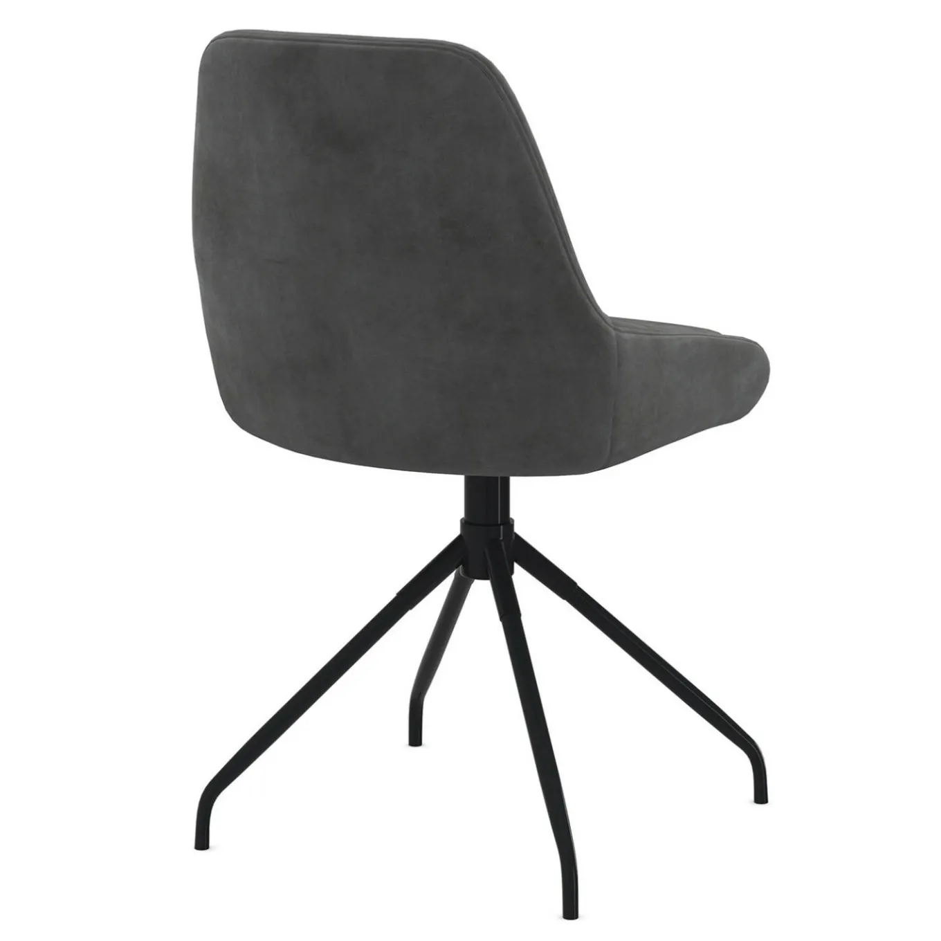 IDMarket Lot de 4 chaises pivotantes en velours gris foncé avec accoudoirs* Chaises|Tables Et Chaises