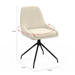 IDMarket Lot de 4 chaises pivotantes en velours beige avec accoudoirs* Chaises|Tables Et Chaises