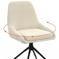 IDMarket Lot de 4 chaises pivotantes en velours beige avec accoudoirs* Chaises|Tables Et Chaises