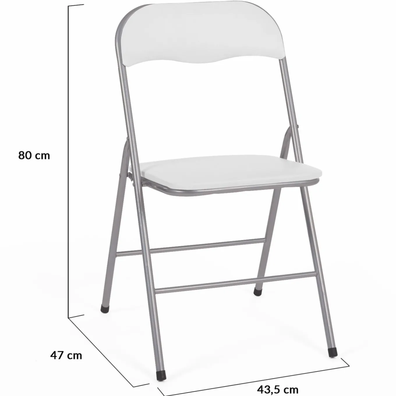 IDMarket Lot de 6 chaises pliantes blanches d’intérieur* Salle À Manger Complète|Tables Et Chaises