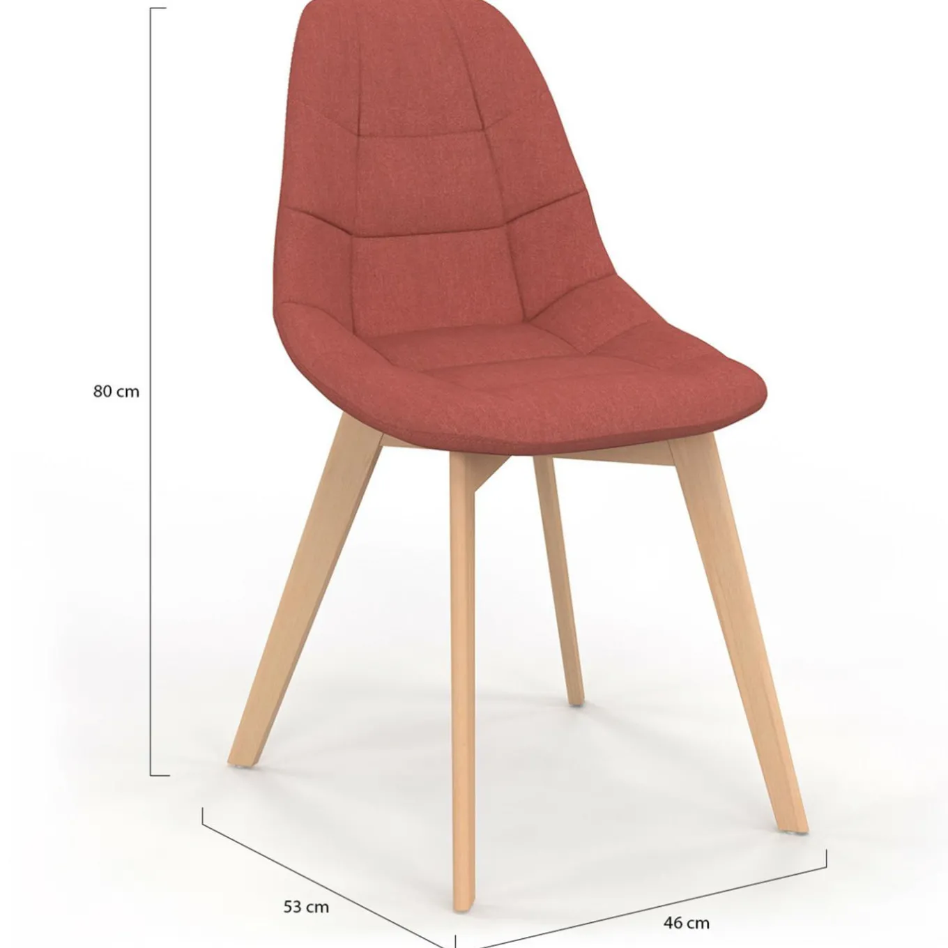 IDMarket Lot de 6 chaises scandinaves mix color gris foncé x2, terracotta x2, beige x2* Collection Scandinave|Chaises