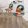 IDMarket Lot de 2 chaises scandinaves patchworks multicolores* Collection Agencement Magasin|Collection Télétravail
