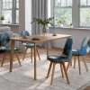 IDMarket Lot de 4 chaises scandinaves patchworks bleus et gris* Collection Scandinave|Salle À Manger Complète