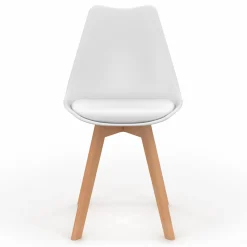 IDMarket Lot de 6 chaises scandinaves blanches* Collection Scandinave|Salle À Manger Complète