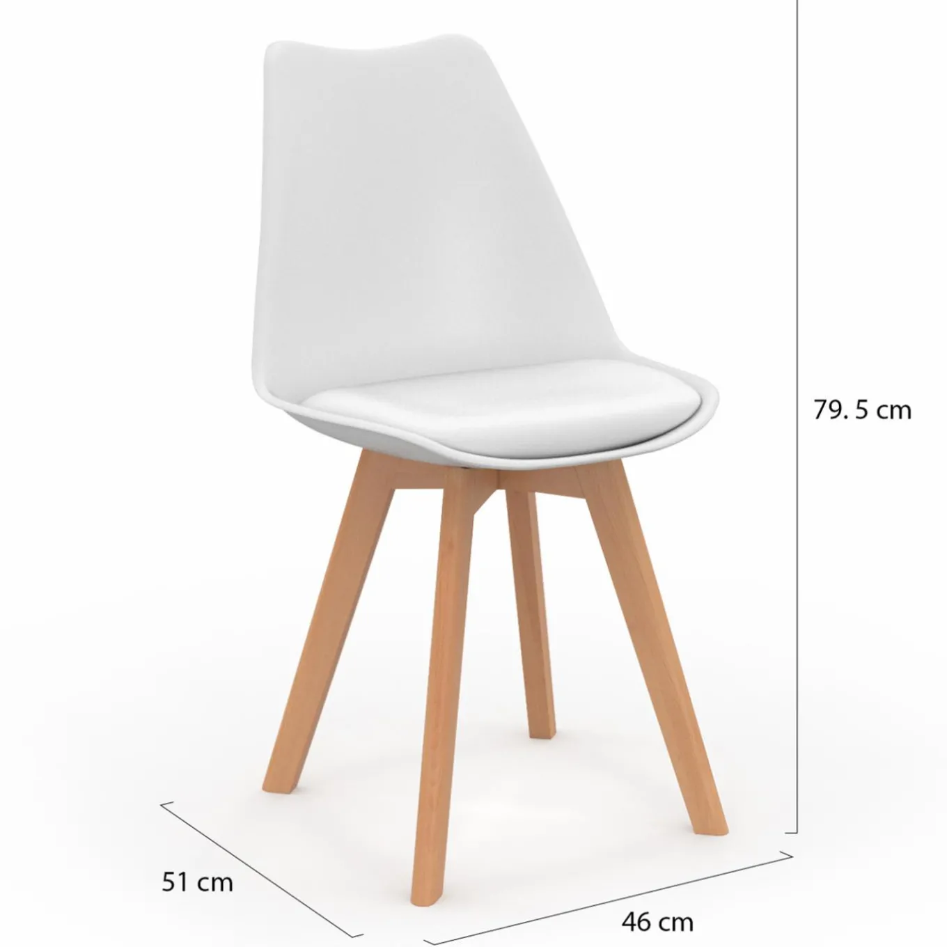 IDMarket Lot de 4 chaises scandinaves blanches* Collection Scandinave|Chaises