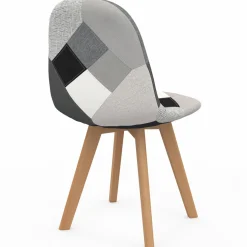 IDMarket Lot de 2 chaises scandinaves patchworks noirs gris blancs* Collection Agencement Magasin|Collection Télétravail