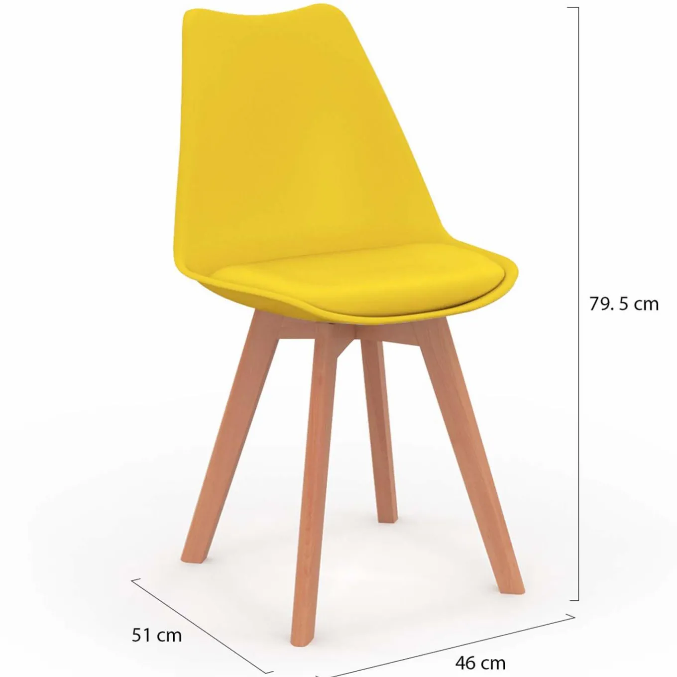 IDMarket Lot de 6 chaises scandinaves mix color bleues, grises et jaunes* Collection Scandinave|Chaises