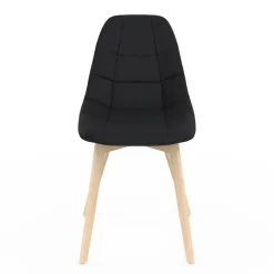 IDMarket Lot de 6 chaises scandinavesen tissu noir* Collection Scandinave|Salle À Manger Complète