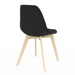 IDMarket Lot de 6 chaises scandinavesen tissu noir* Collection Scandinave|Salle À Manger Complète