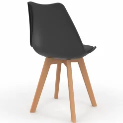 IDMarket Lot de 4 chaises scandinaves noires* Collection Scandinave|Salle À Manger Complète