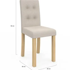 IDMarket Lot de 6 chaises scandinaves capitonnées beiges* Salle À Manger Complète|Tables Et Chaises