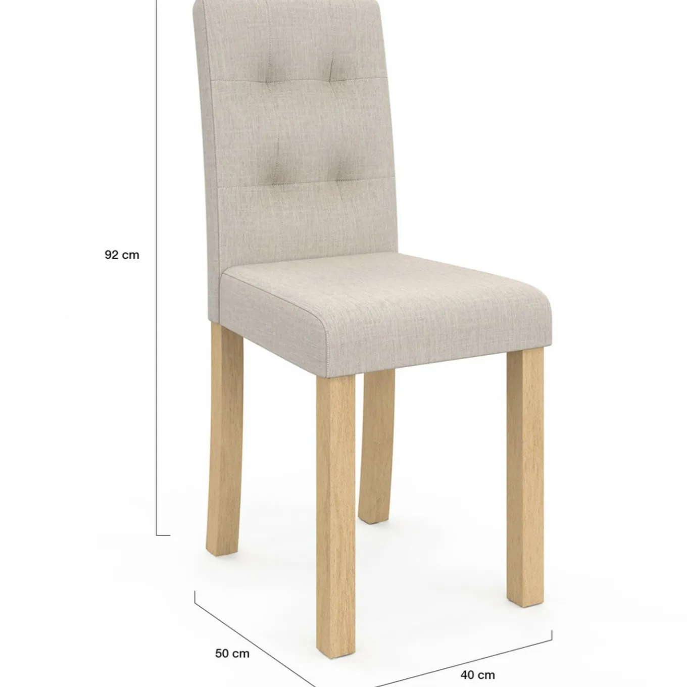 IDMarket Lot de 6 chaises scandinaves capitonnées beiges* Salle À Manger Complète|Tables Et Chaises
