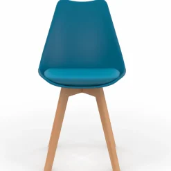 IDMarket Lot de 4 chaises scandinaves bleu canard* Collection Scandinave|Salle À Manger Complète