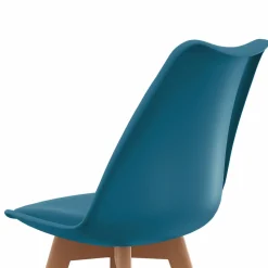 IDMarket Lot de 4 chaises scandinaves bleu canard* Collection Scandinave|Salle À Manger Complète