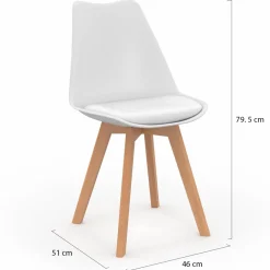 IDMarket Lot de 8 chaises scandinaves 4 couleurs* Collection Scandinave|Salle À Manger Complète
