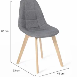 IDMarket Lot de 6 chaises scandinaves en tissu mix color beige, gris clair, bleu canard et gris foncé* Collection Scandinave|Salle À Manger Complète