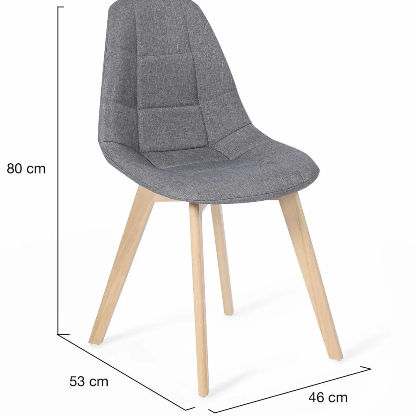 IDMarket Lot de 6 chaises scandinaves en tissu mix color beige, gris clair, bleu canard et gris foncé* Collection Scandinave|Salle À Manger Complète
