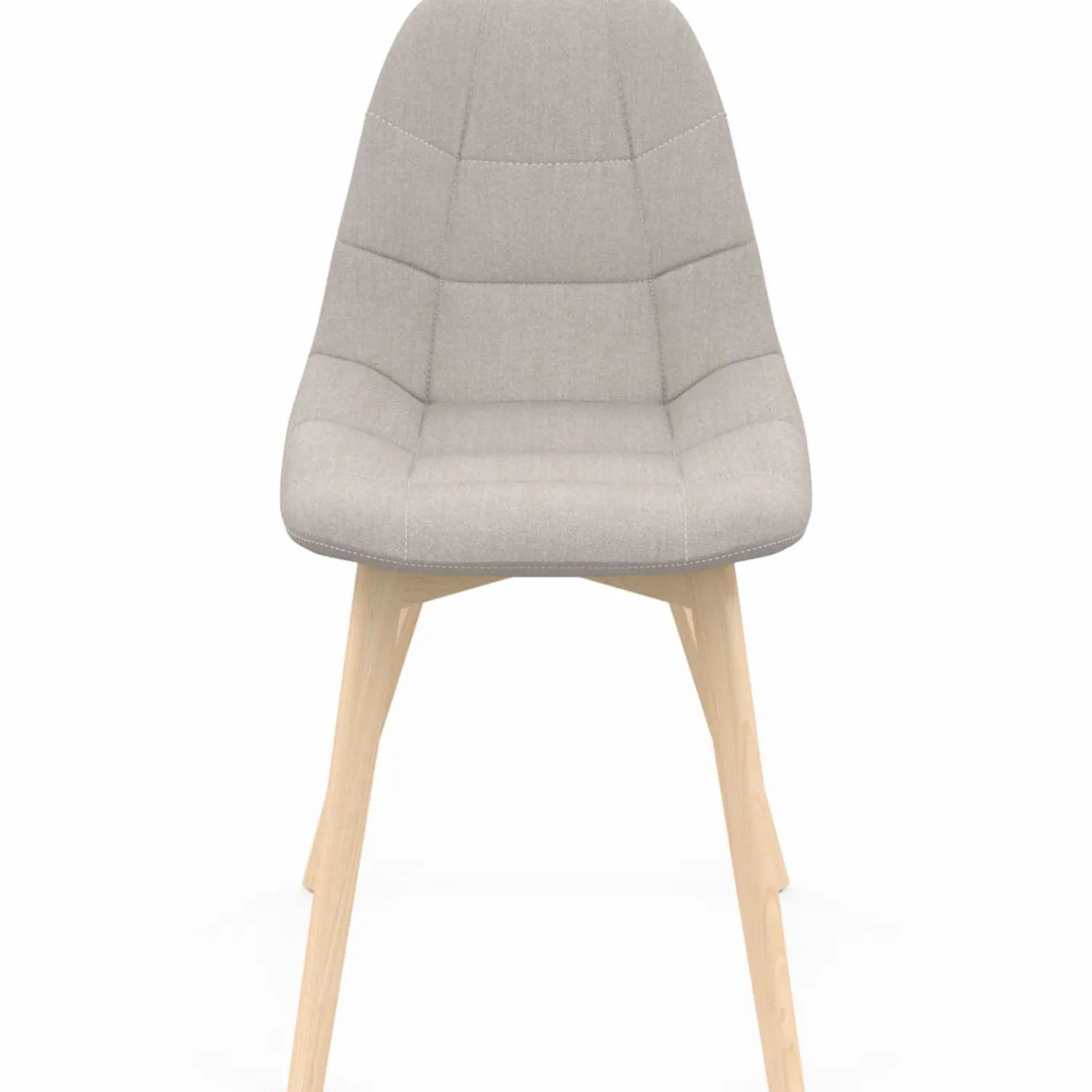 IDMarket Lot de 6 chaises scandinaves en tissu beige pieds en bois* Collection Scandinave|Salle À Manger Complète