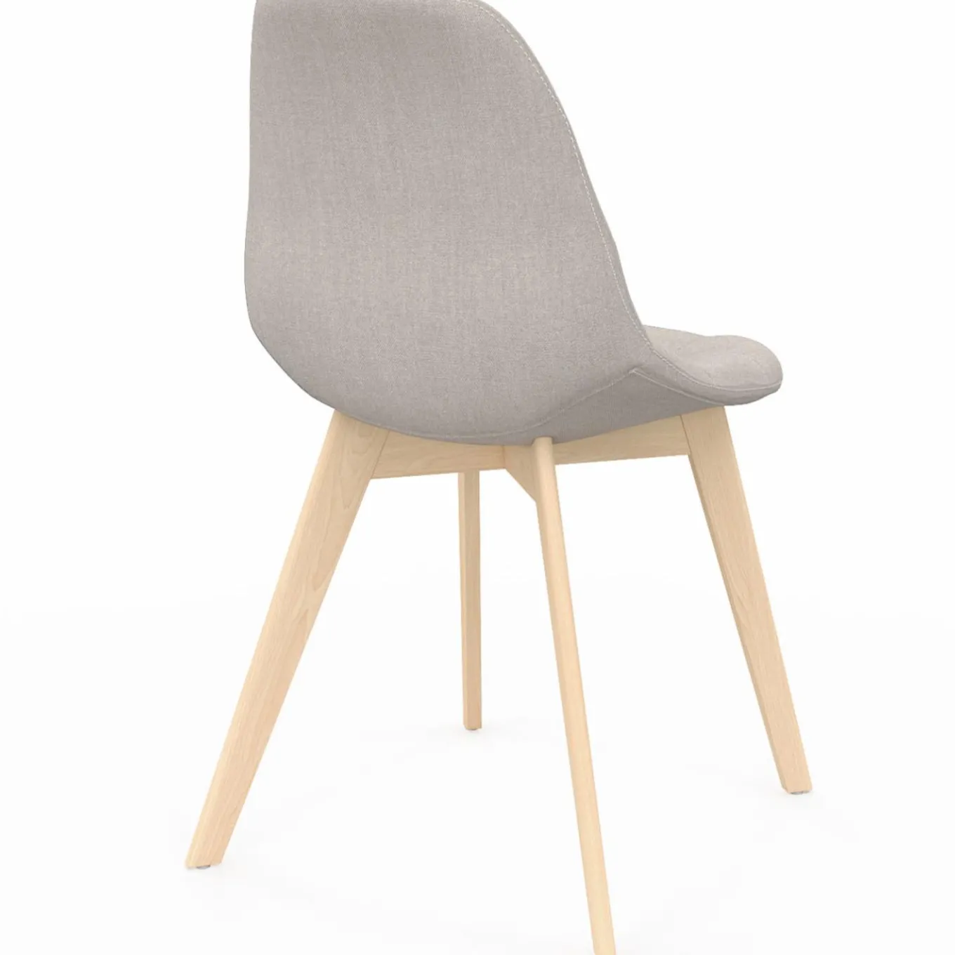IDMarket Lot de 6 chaises scandinaves en tissu beige pieds en bois* Collection Scandinave|Salle À Manger Complète