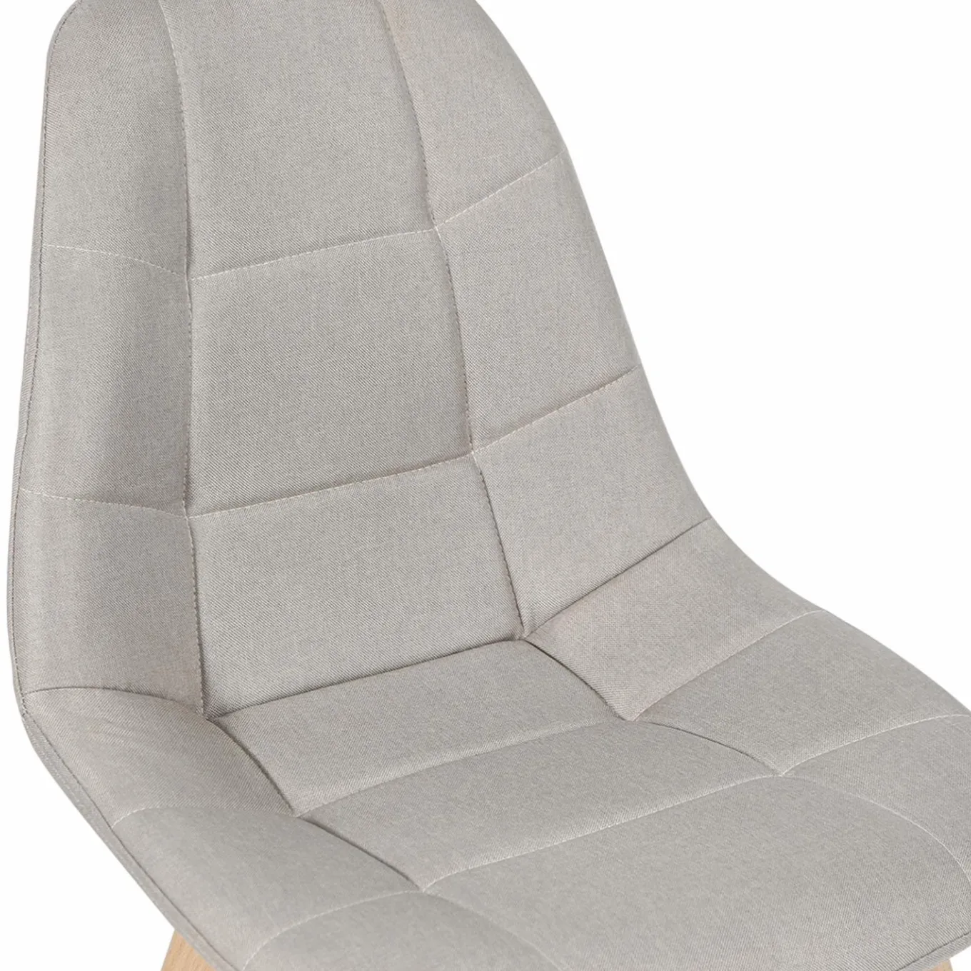 IDMarket Lot de 6 chaises scandinaves en tissu beige pieds en bois* Collection Scandinave|Salle À Manger Complète