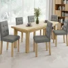 IDMarket Lot de 6 chaises scandinaves capitonnées grises* Salle À Manger Complète|Tables Et Chaises