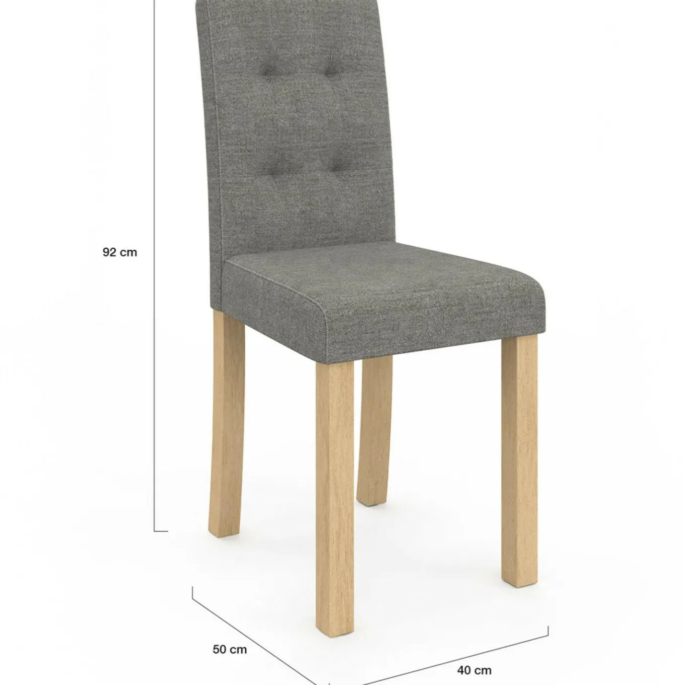 IDMarket Lot de 6 chaises scandinaves capitonnées grises* Salle À Manger Complète|Tables Et Chaises