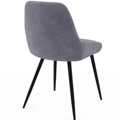 IDMarket Lot de 4 chaises THALYA en velours mix color crème, gris clair, gris foncé, rose avec accoudoirs* Chaises|Tables Et Chaises